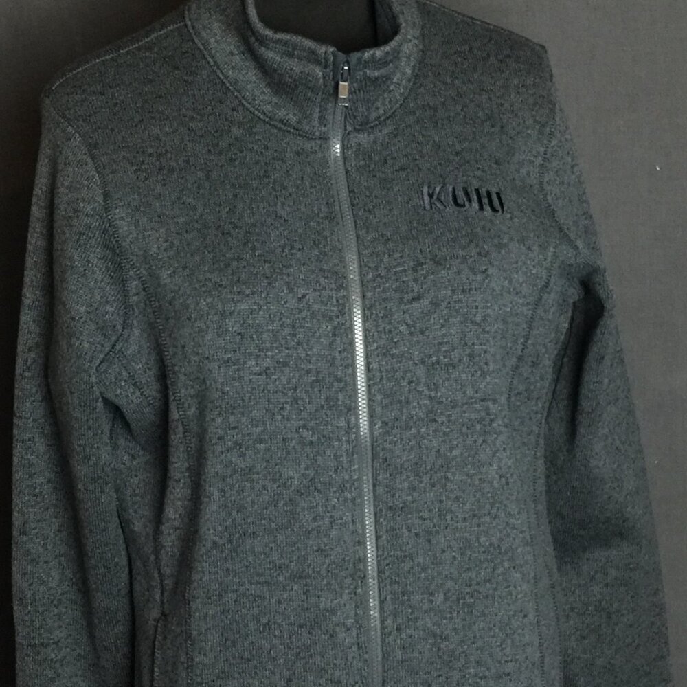 Kuiu Base Camp Sweater Jacket Womens XL Dark Gray Full Zip High Loft Fleece